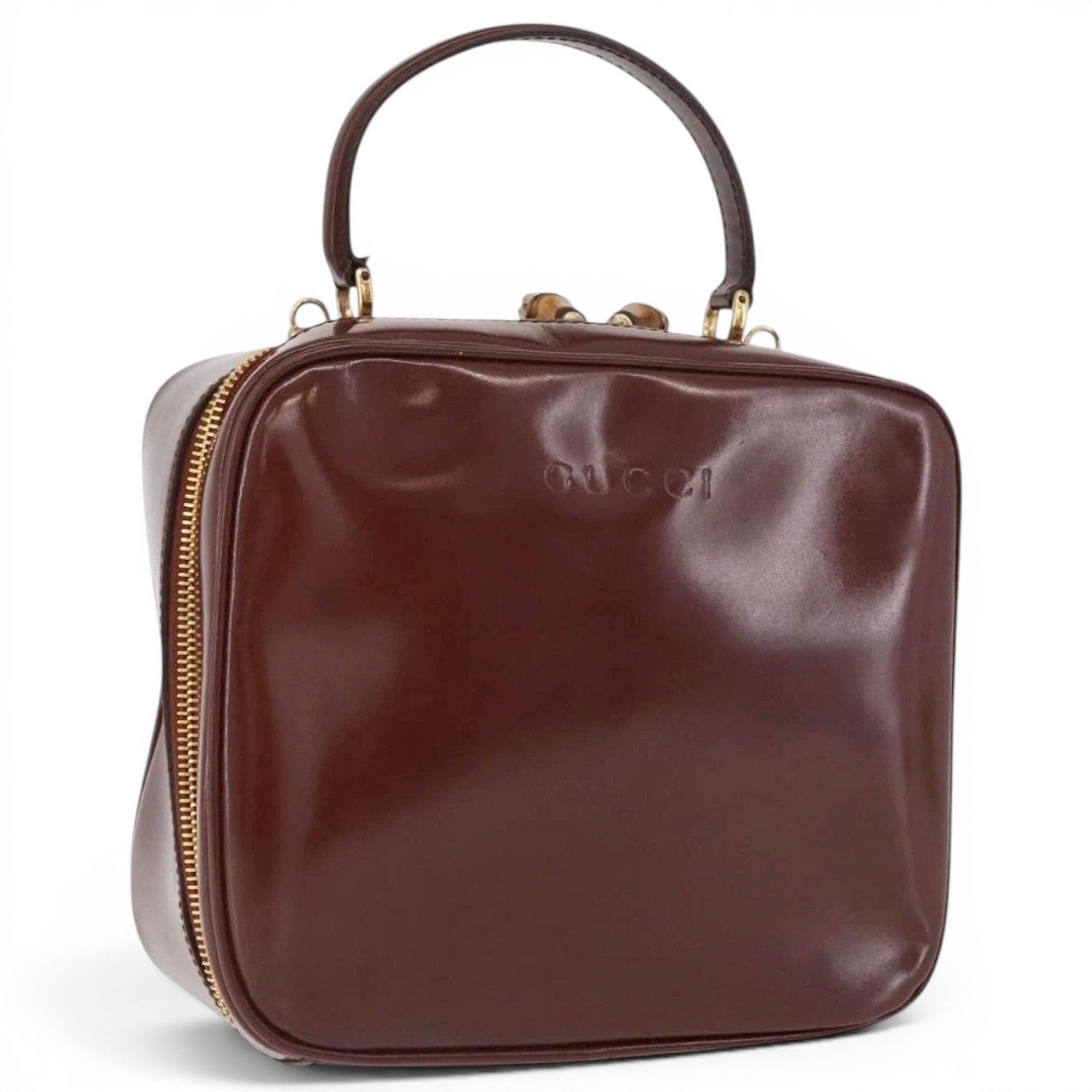 Patent leather handbag