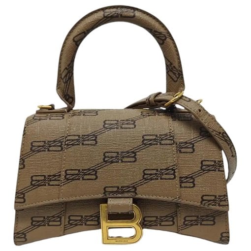 Hourglass leather handbag