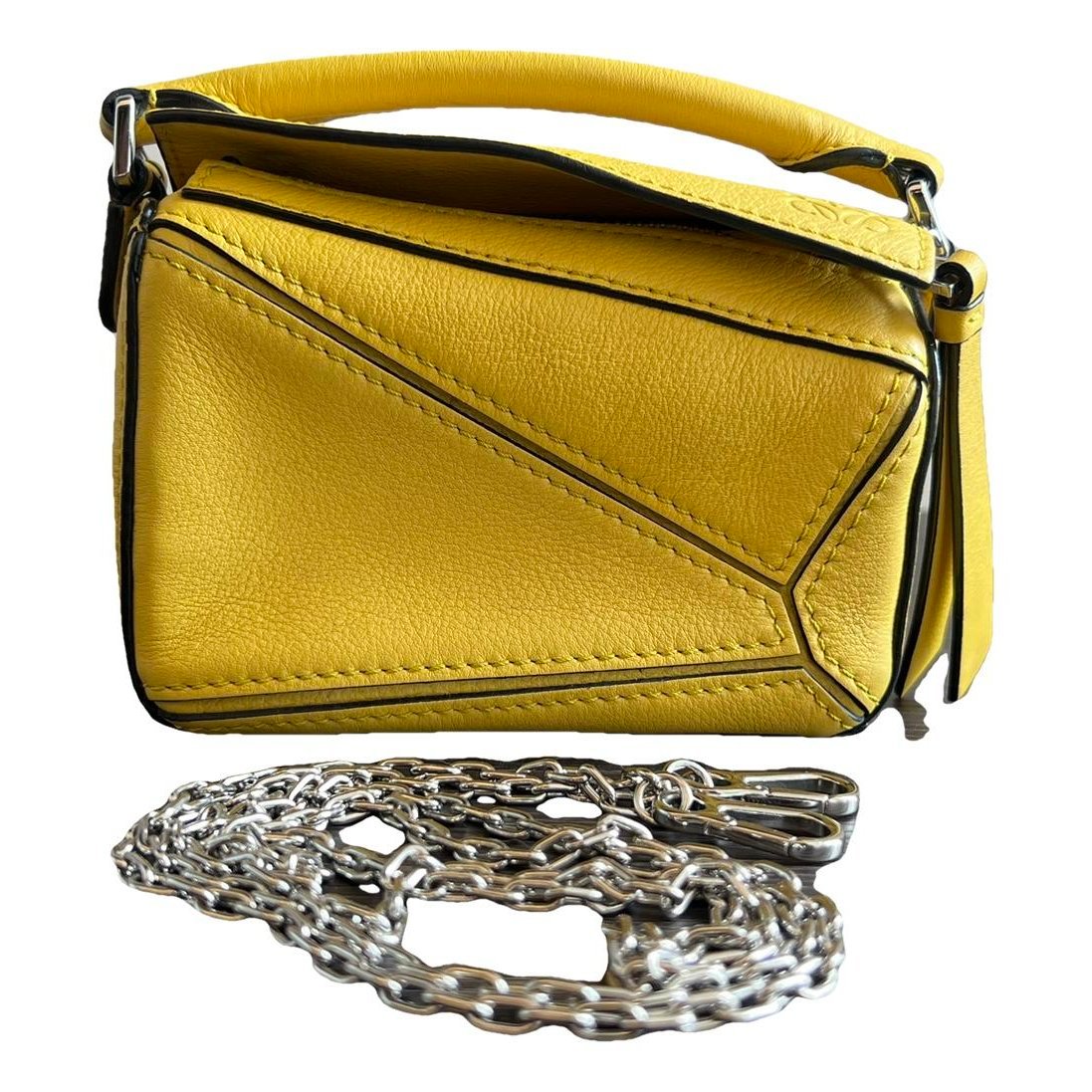 Puzzle leather handbag