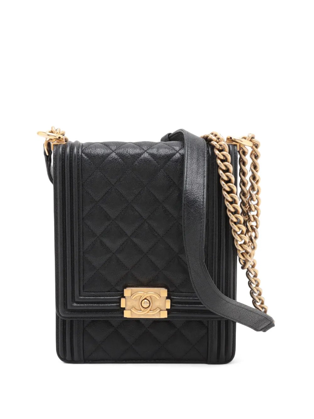2019 Quilted Caviar North South Boy Flap crossbody bag