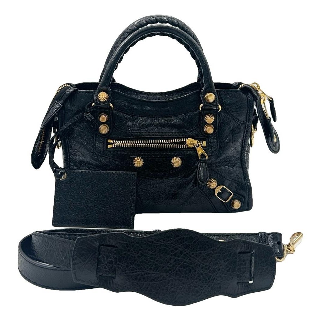 City leather handbag