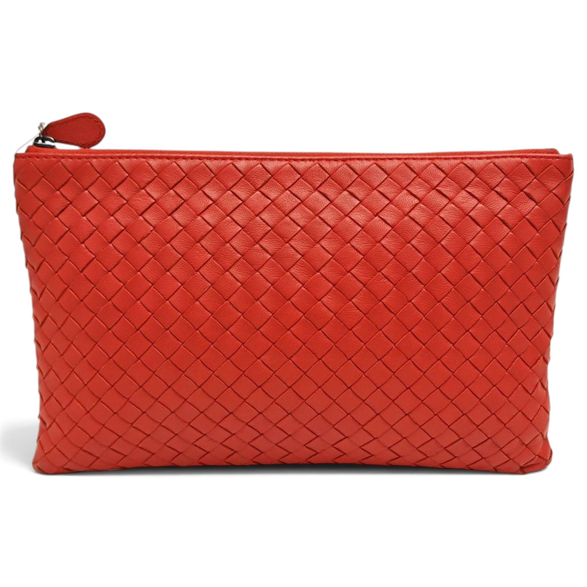 Snap leather clutch bag