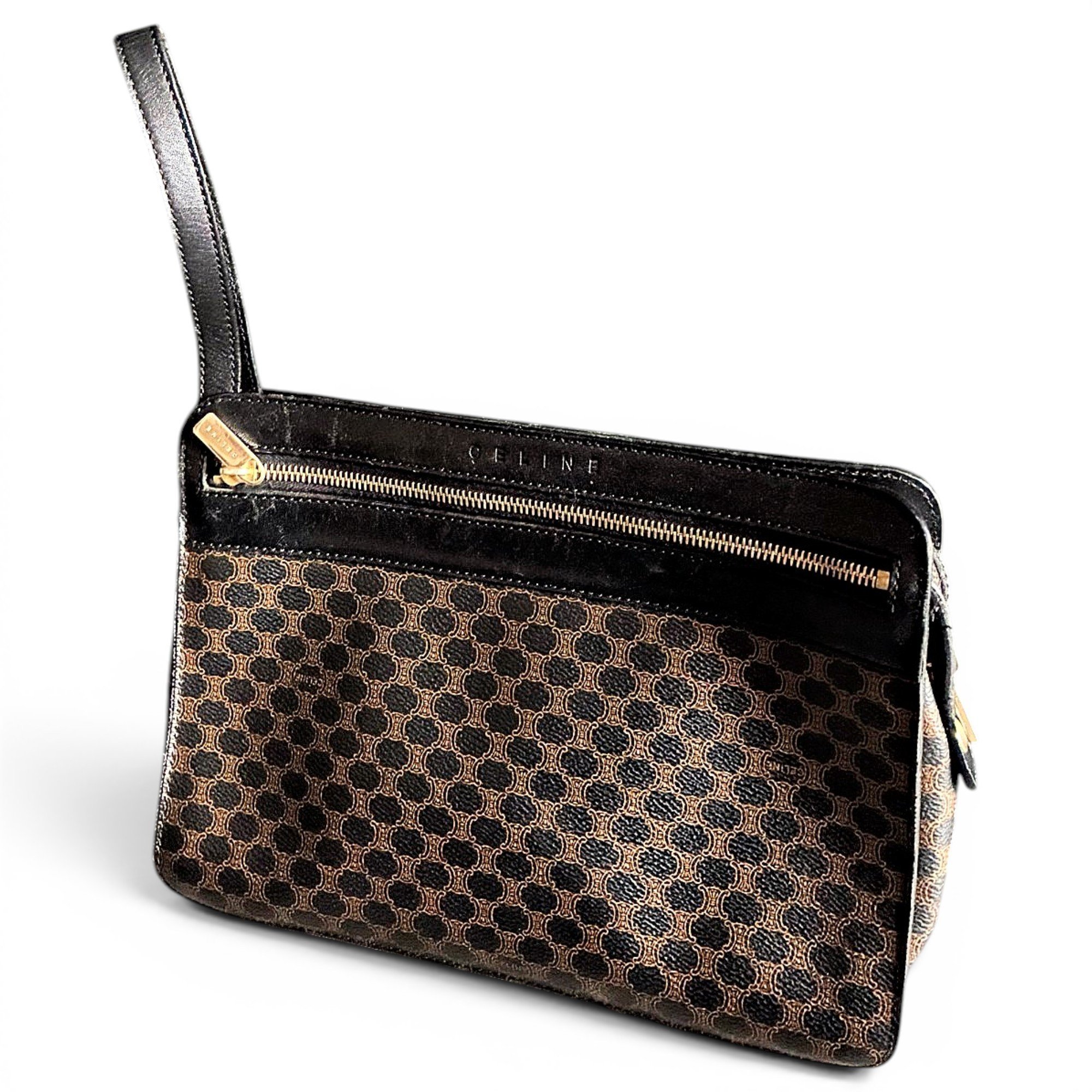Leather clutch bag