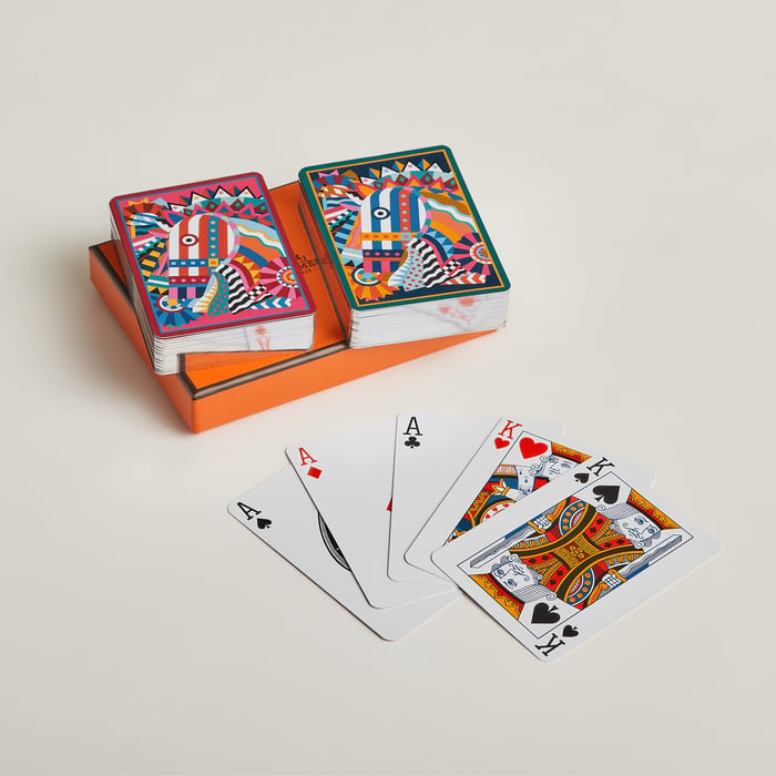 Multicolore Set Of 2 Cheval De Fete Bridge Playing Cards