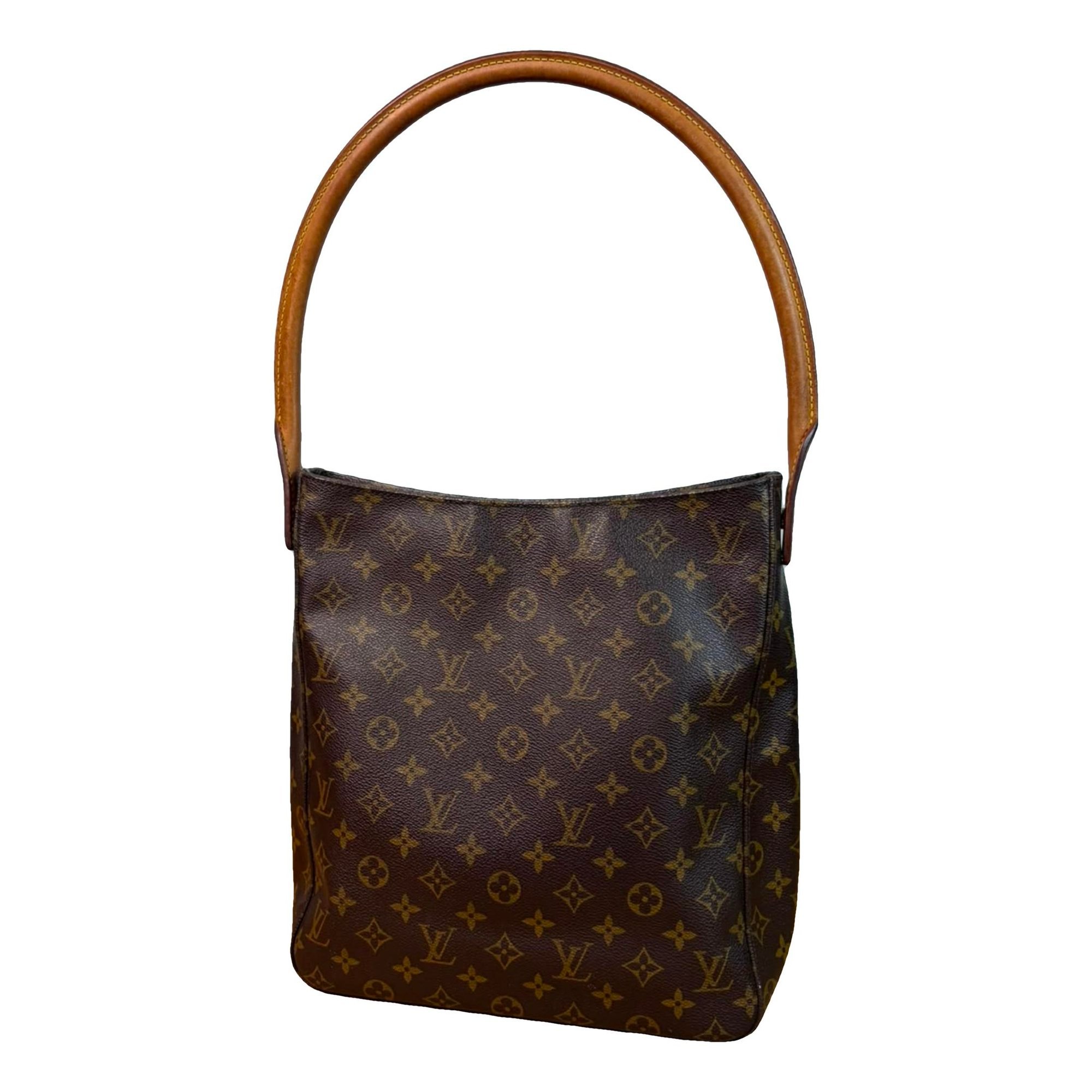 Looping leather handbag