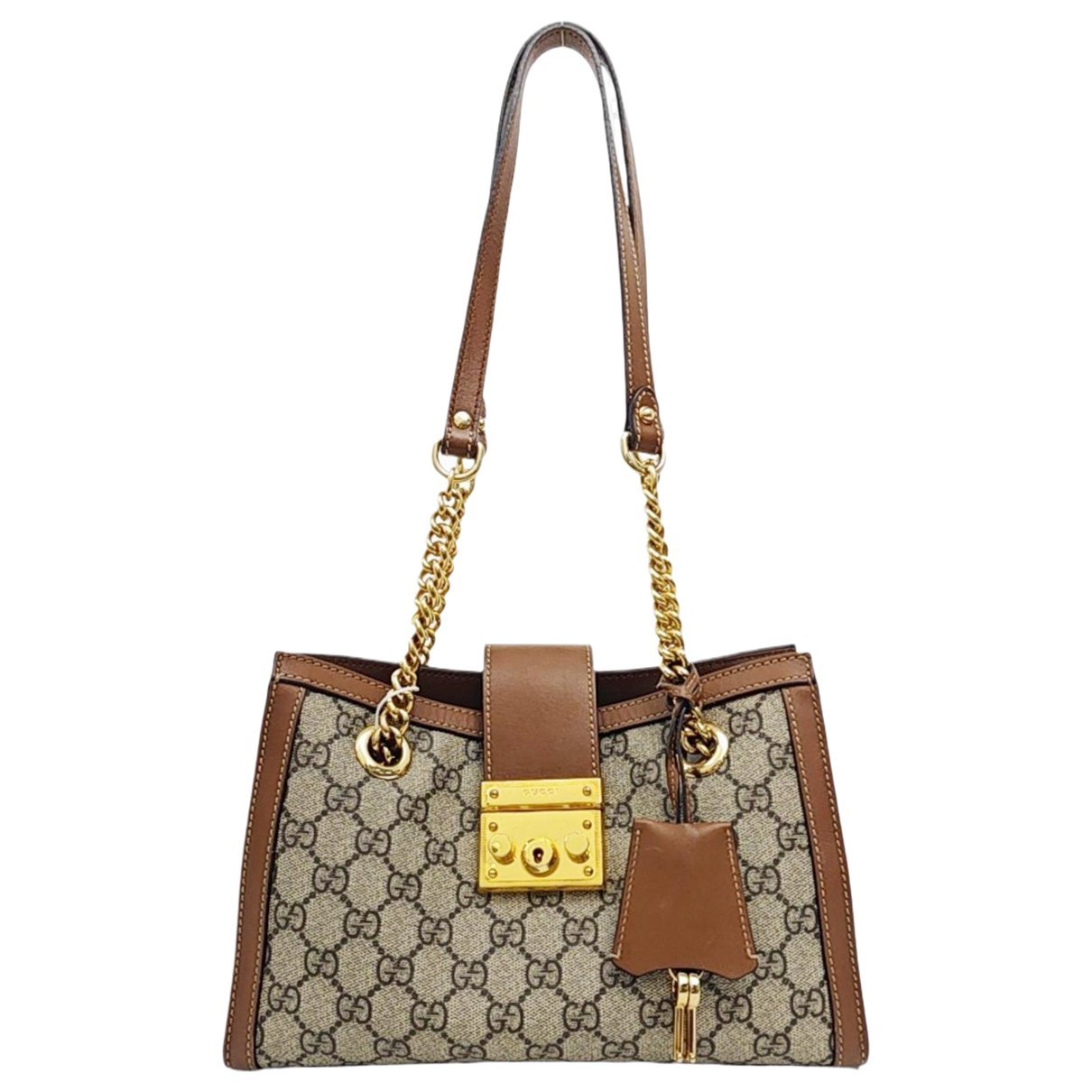 Padlock leather handbag