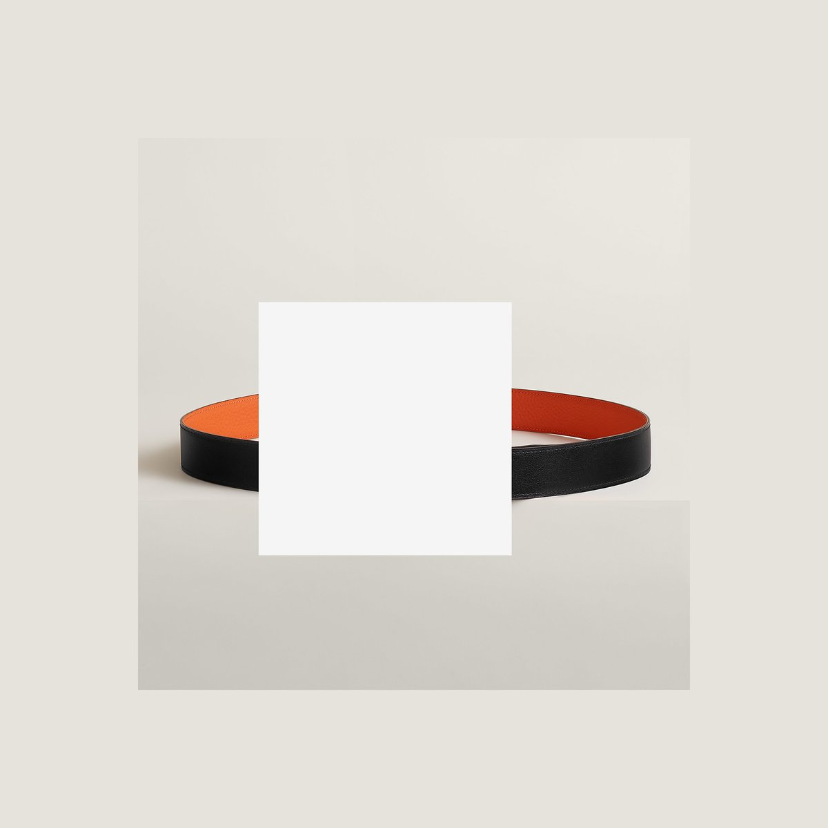 H Striee belt buckle & Reversible leather strap 32 mm