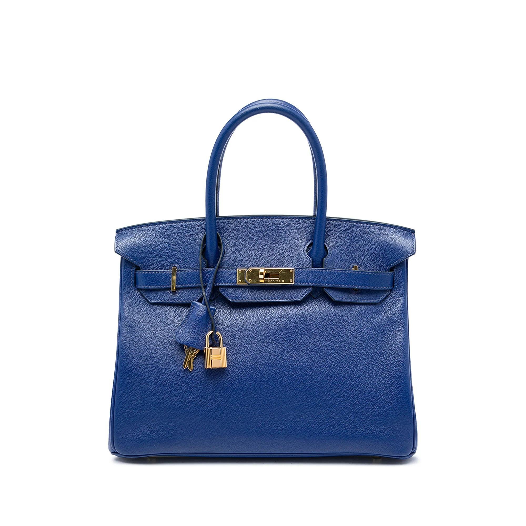 Hermes Birkin 30 Handbag Bleu électrique Togo Leather 2018