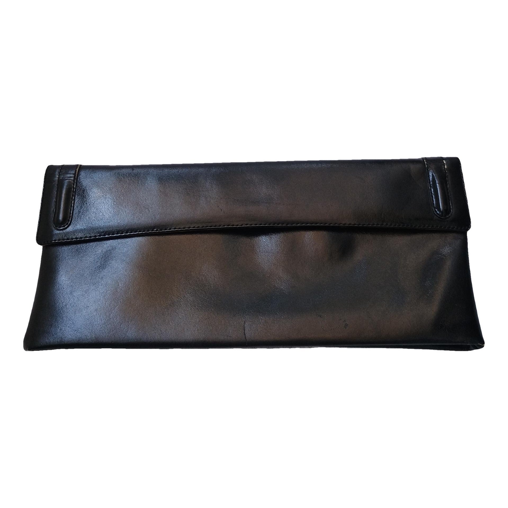 Leather clutch bag