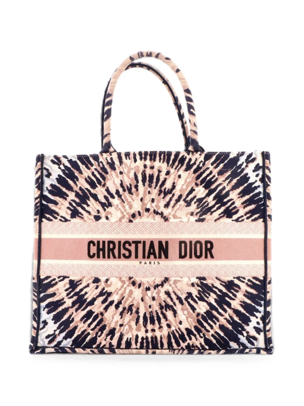 Book Embroidered Canvas Large tote bag