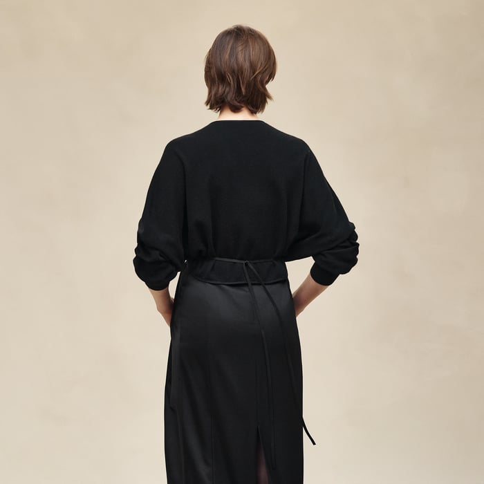 Noir Wrap Cashmere Cardigan