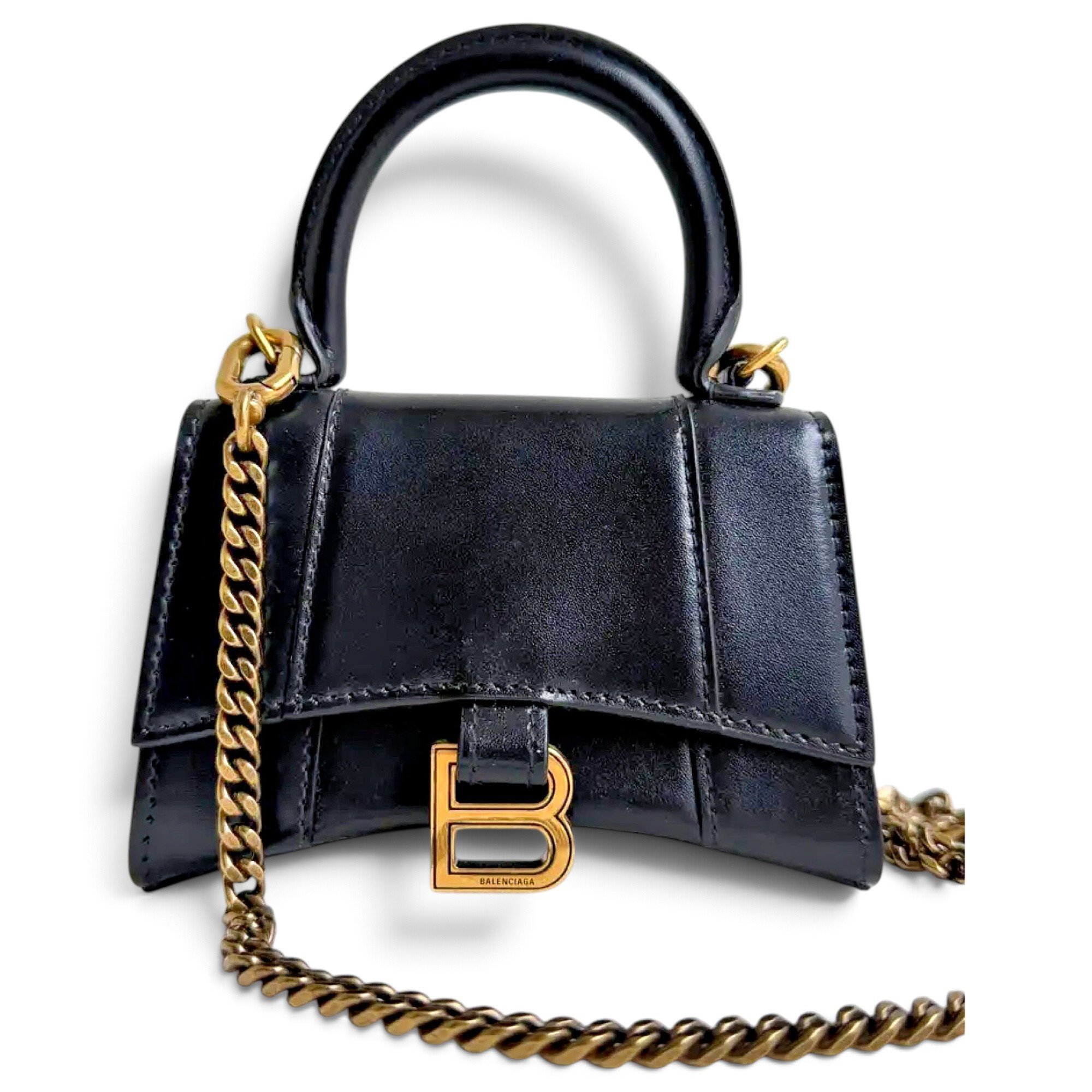 Hourglass leather crossbody bag