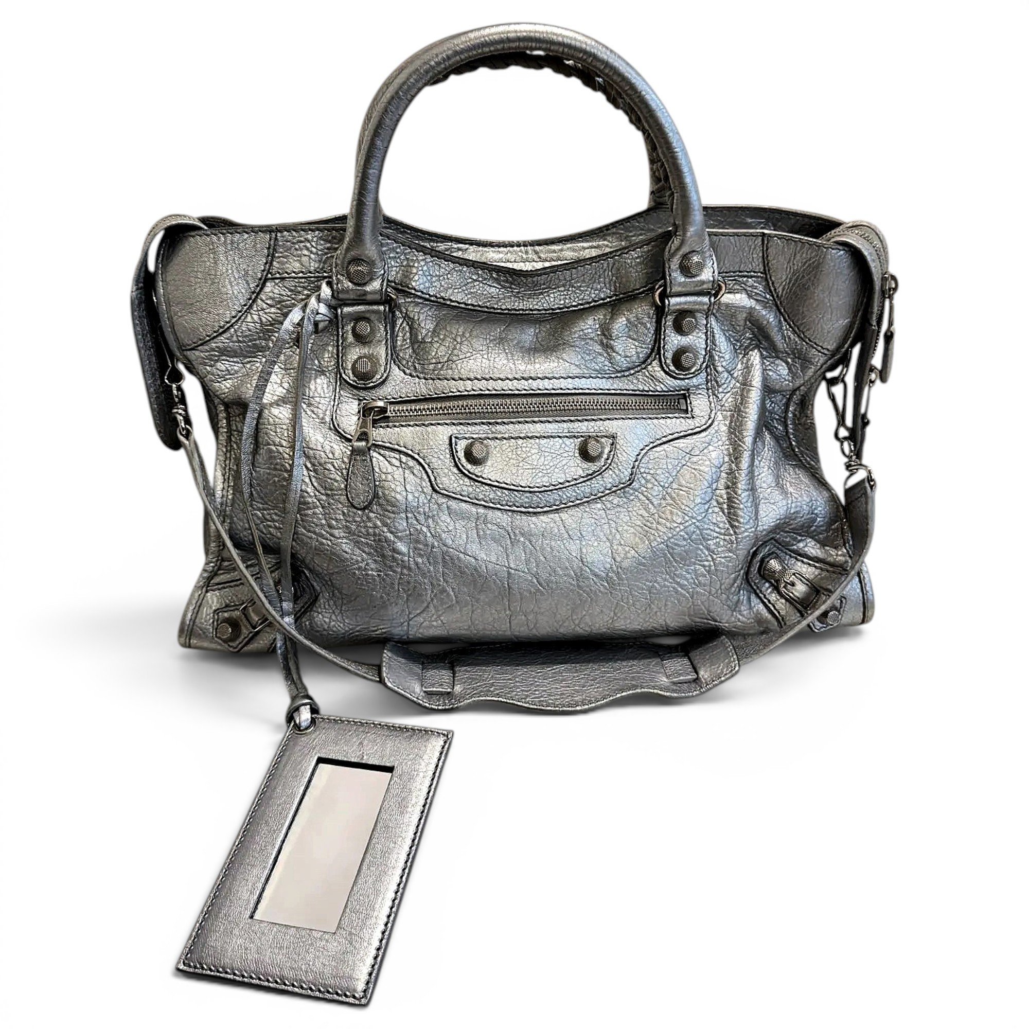 City leather handbag