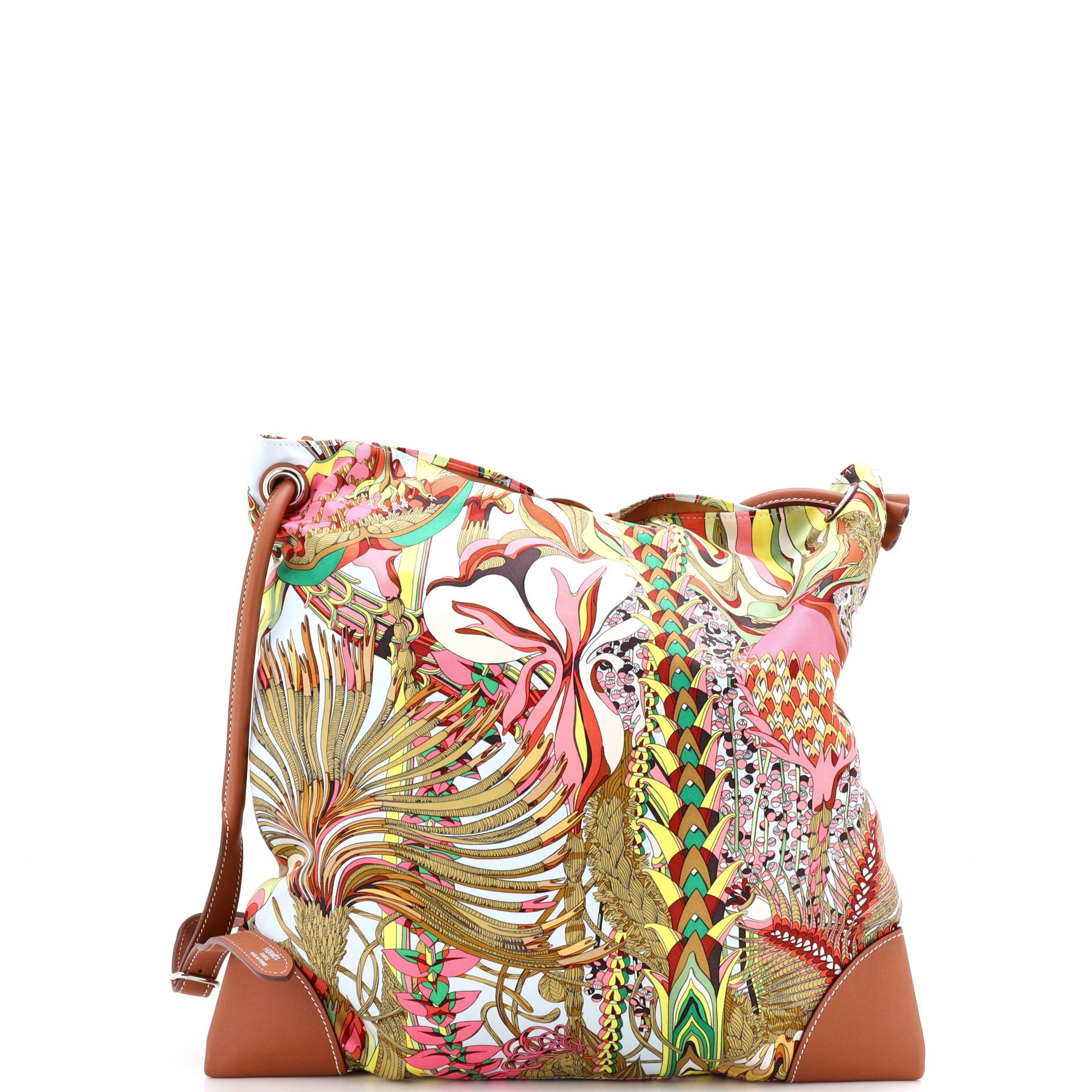 Hermes Silky City Bag Printed Silk and Leather PM