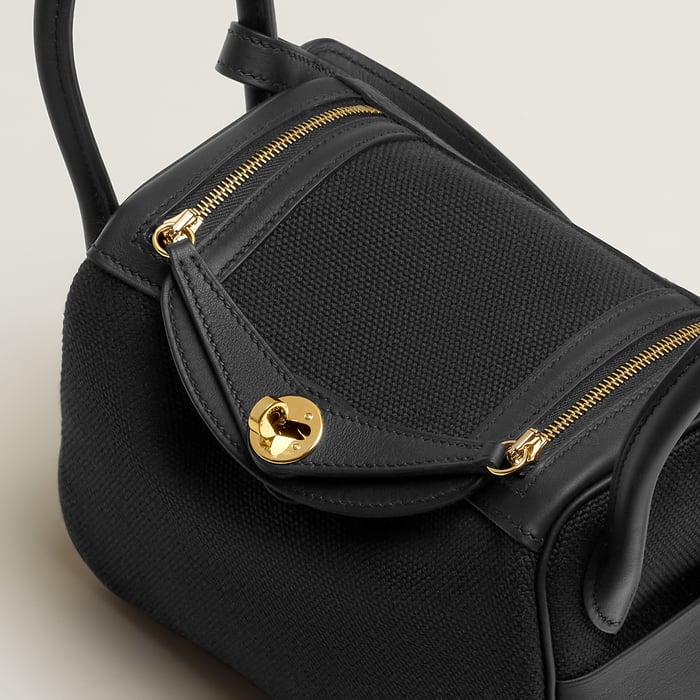 Noir Lindy II Mini Bag Toile & Cuir
