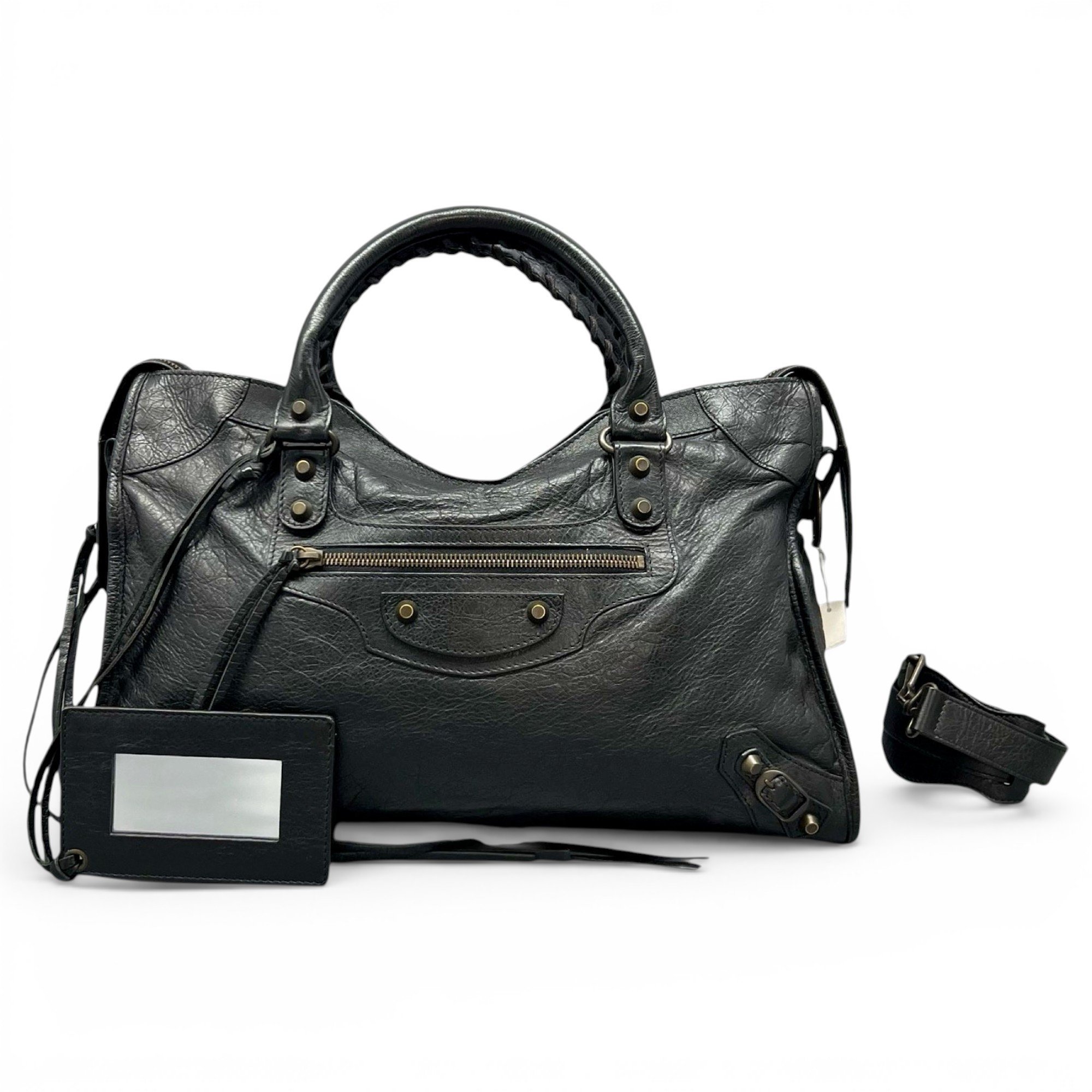 City leather handbag
