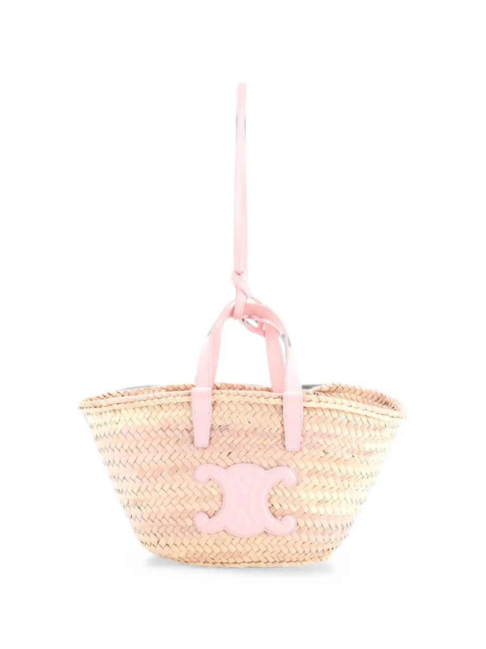 Classic Panier Basket Raffia and Leather Teen tote bag