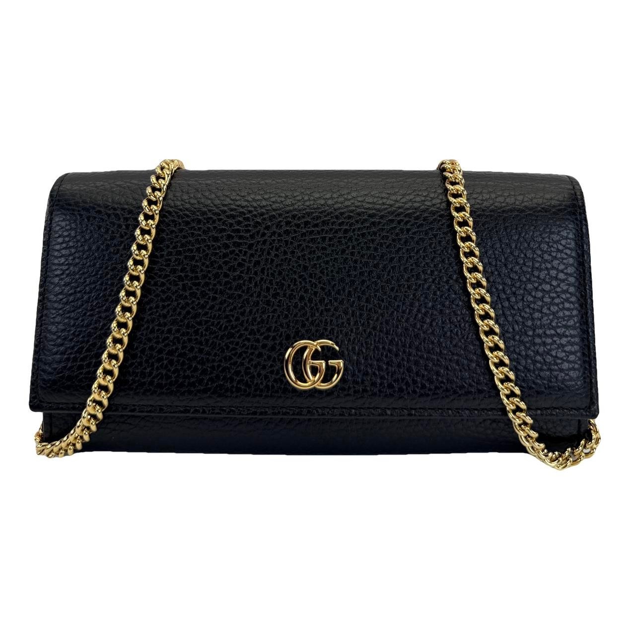 GG Marmont Chain Flap Wallet leather crossbody bag