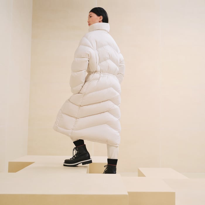 Blanc Nacre Doudoune Longue