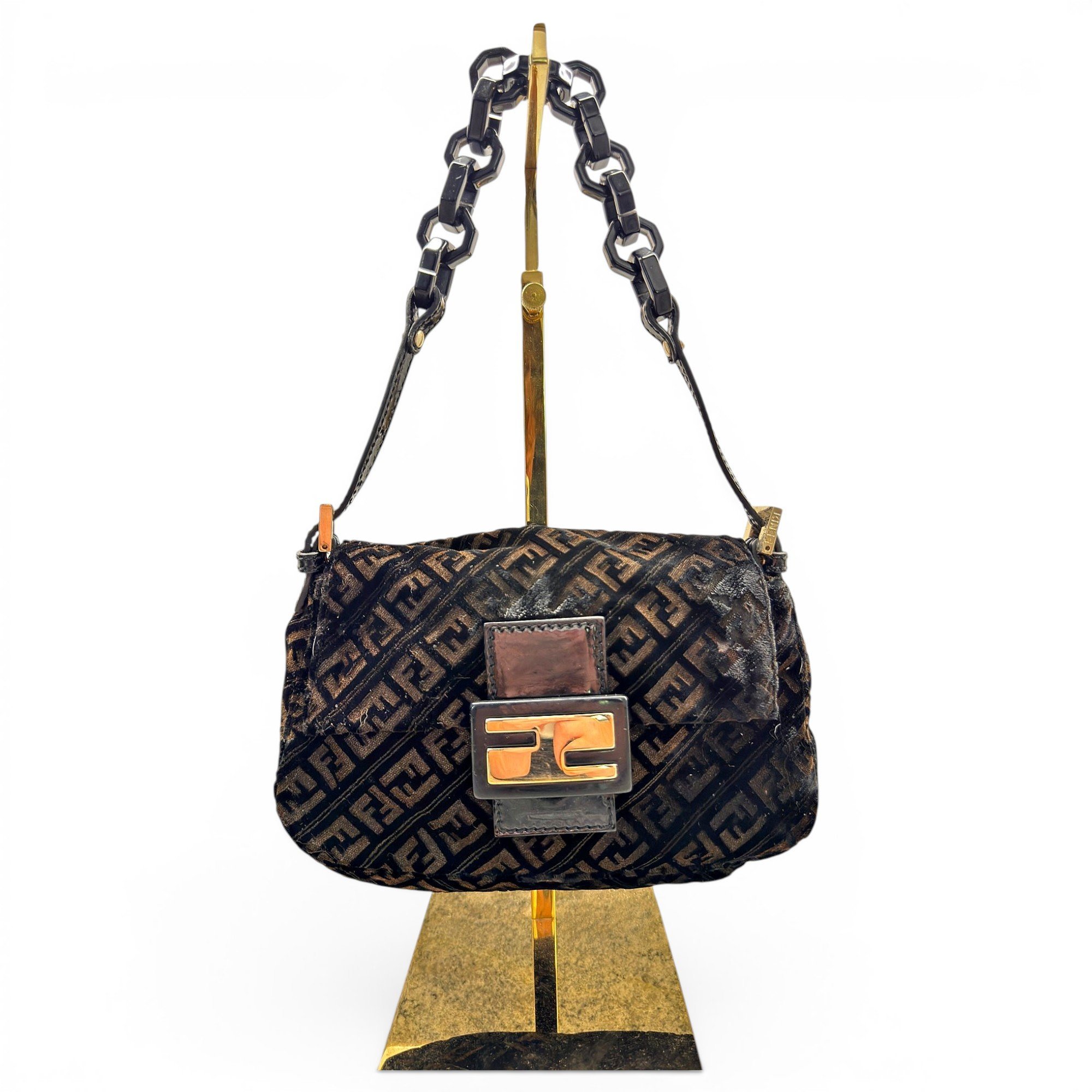 Baguette velvet handbag
