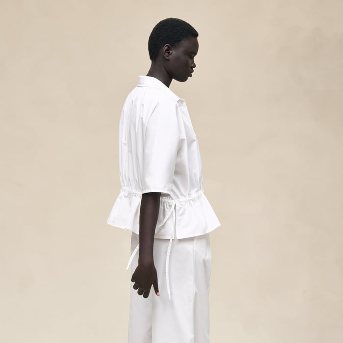 Blanc Embroidered Beach Shirt