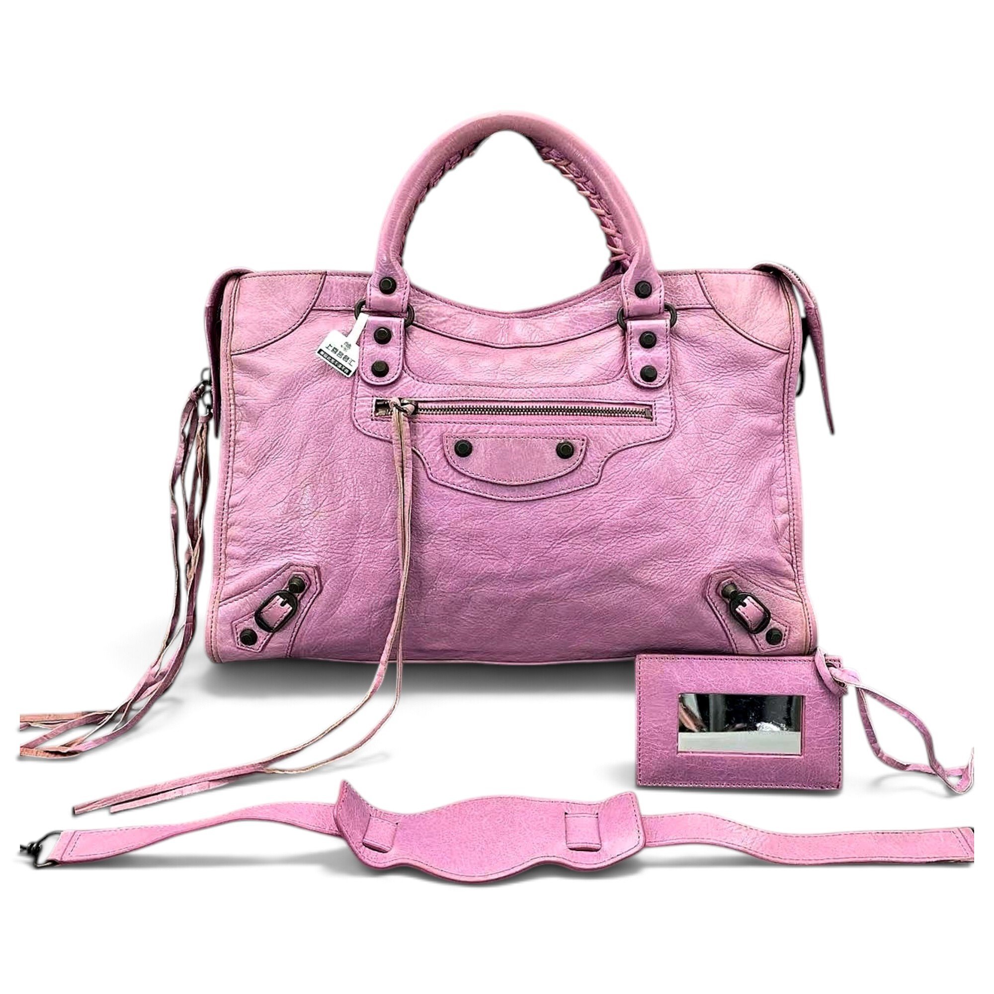 City leather handbag