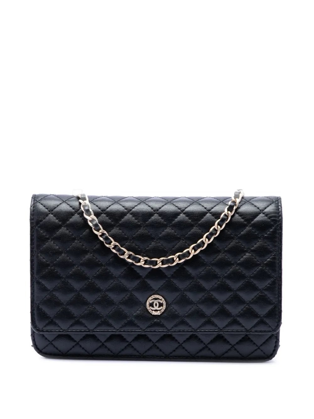 2012 CC Microquilted Lambskin Wallet On Chain crossbody bag