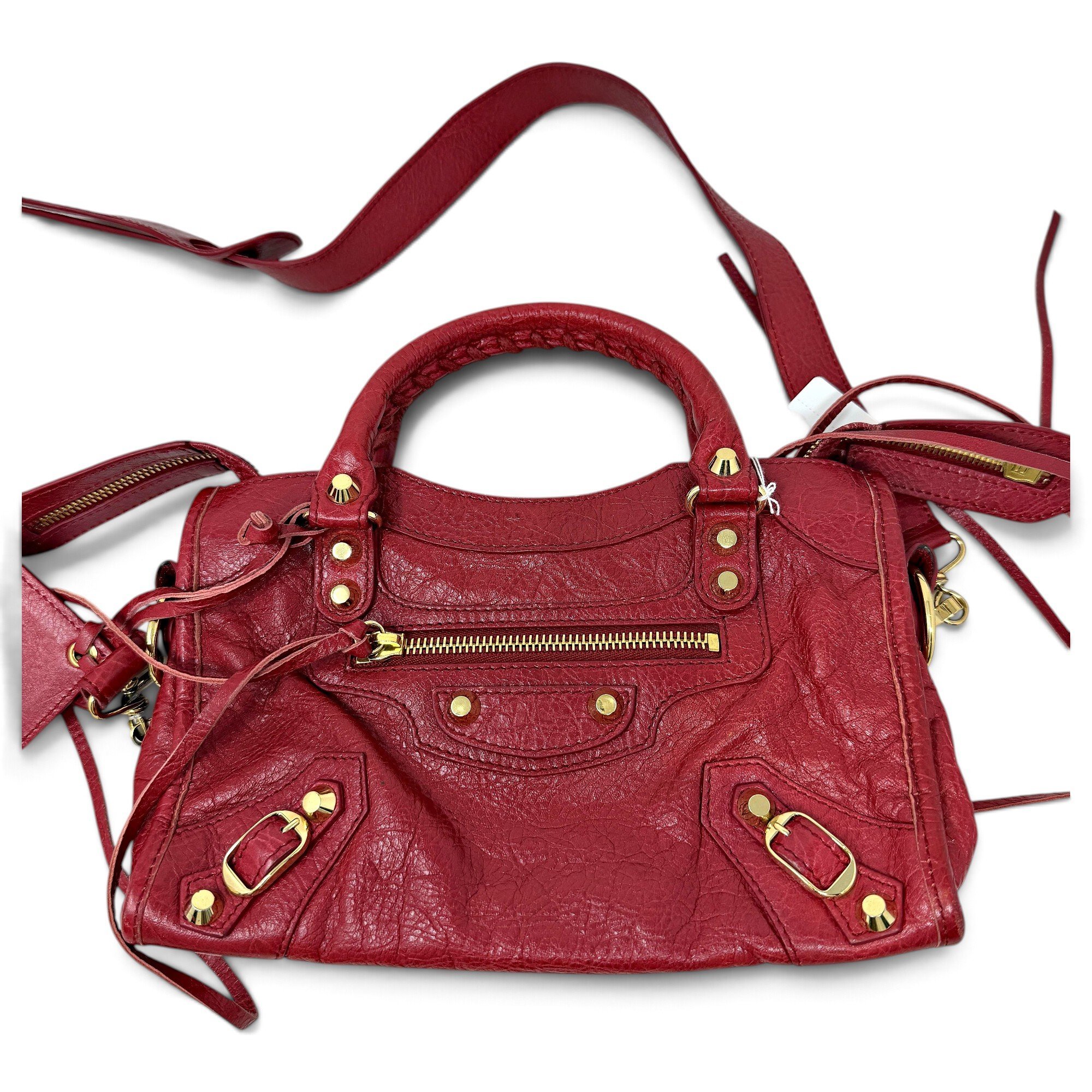 City leather handbag