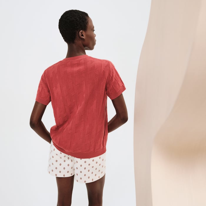 Rouge Sanguine "H" Short-sleeve Sweater