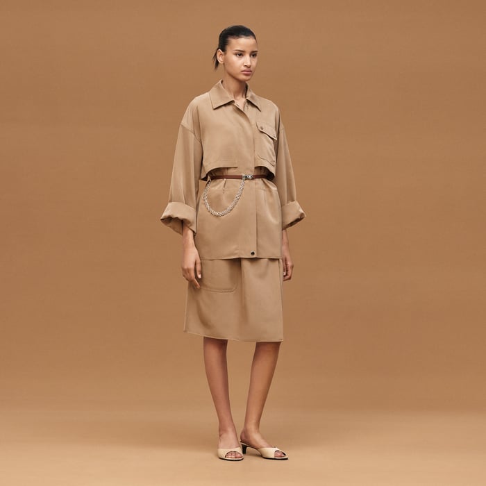 Beige Zénith Short Safari Coat