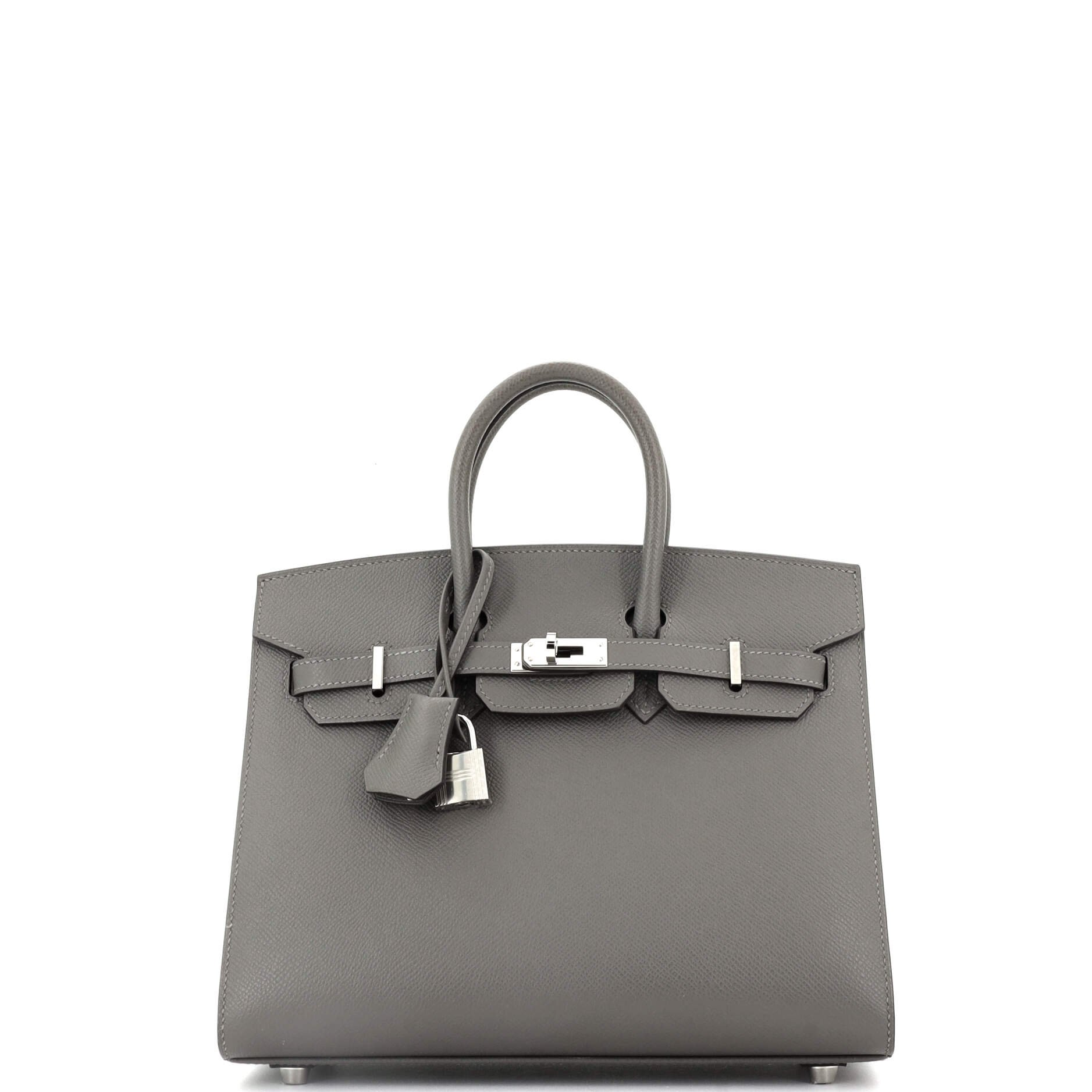 Hermes Birkin Sellier Bag Grey Epsom with Palladium Hardware 25