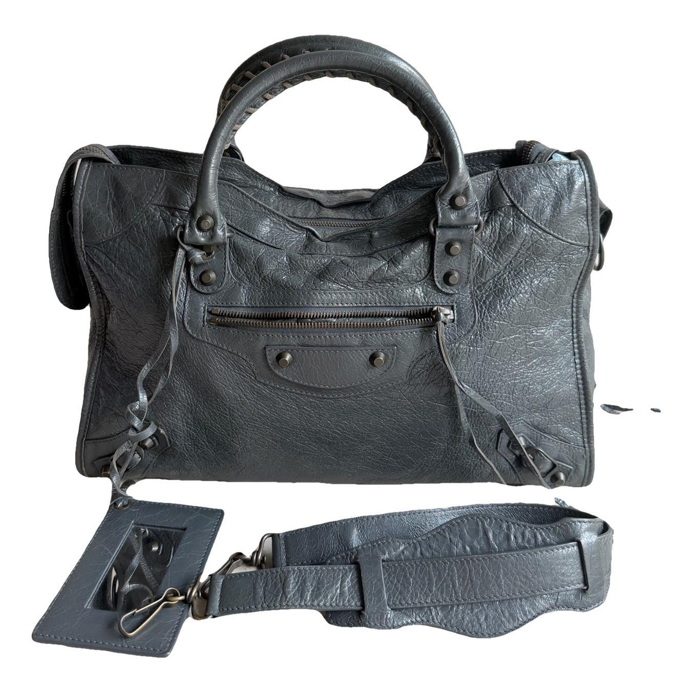 City leather handbag