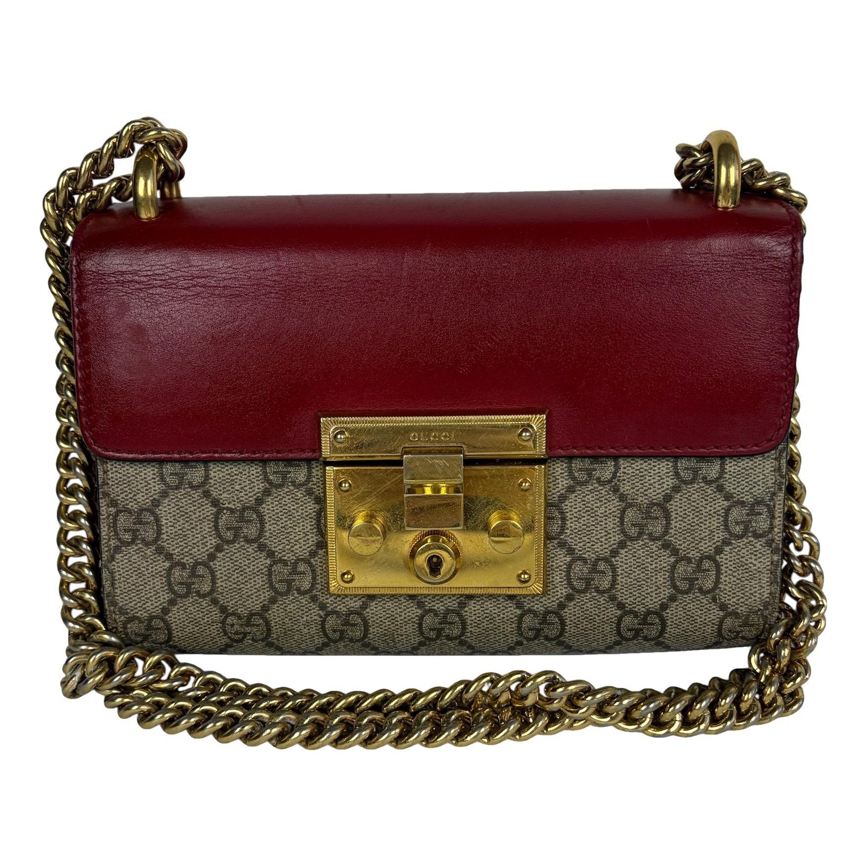 Padlock leather handbag