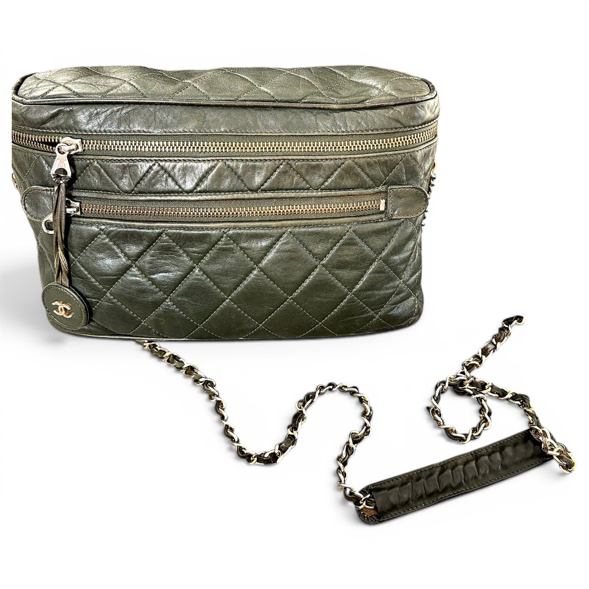 Leather bowling bag