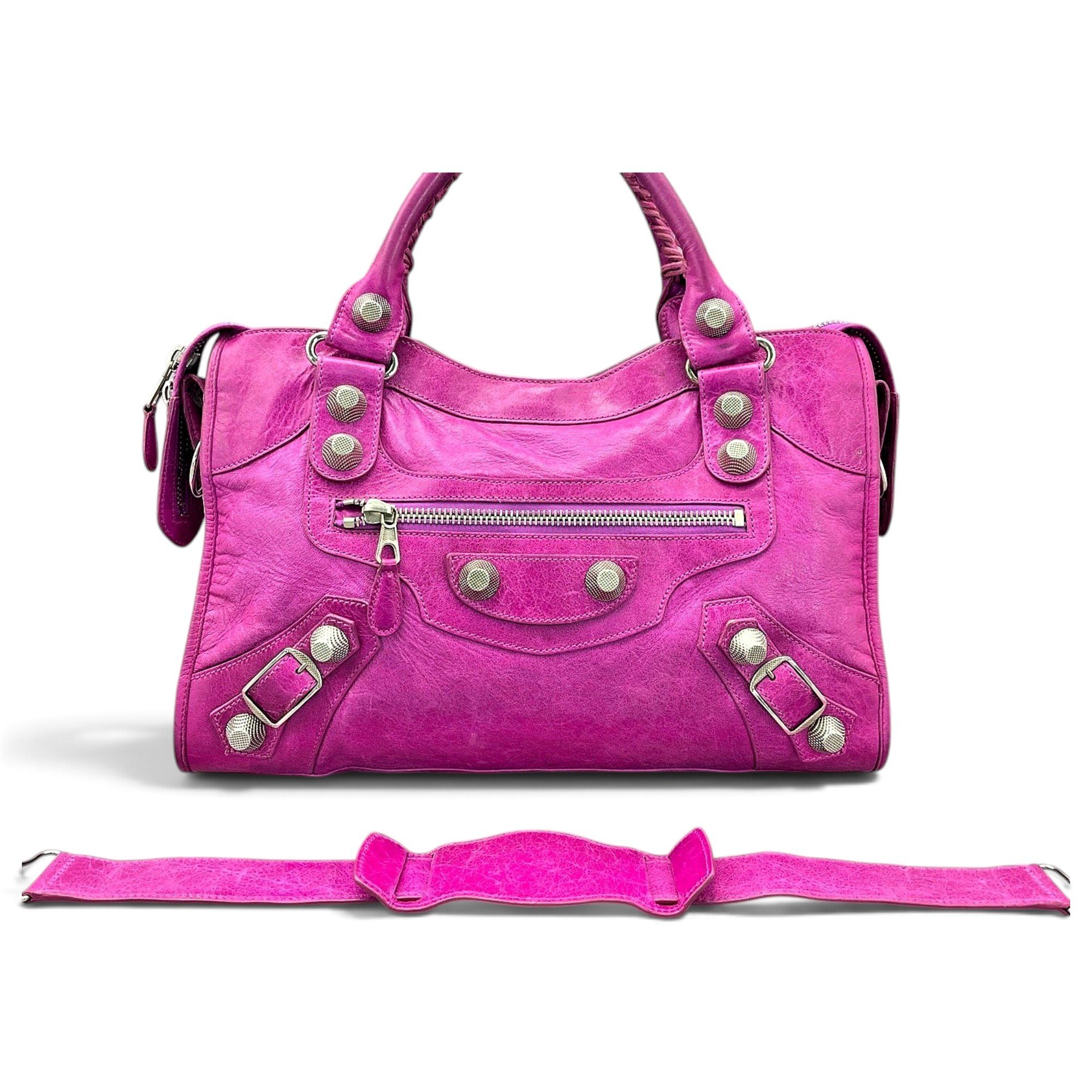 Classic Metalic leather handbag