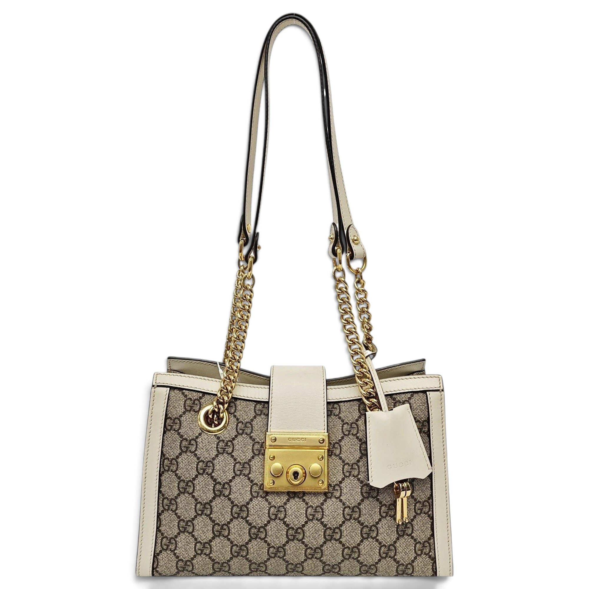 Padlock leather handbag