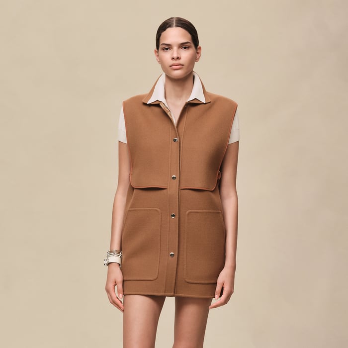 Brun Mahogany "Chaine d'Ancre" Short Vest