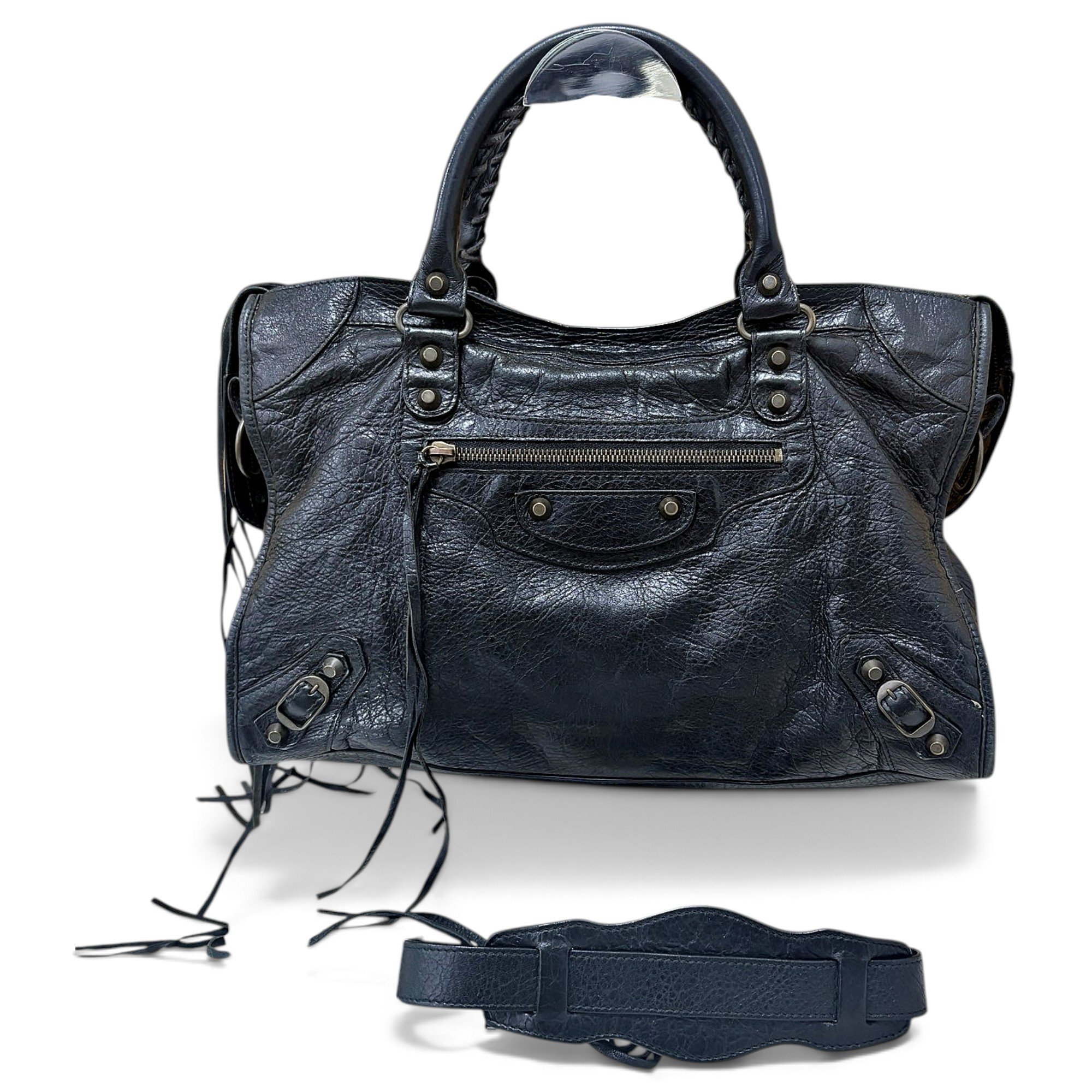 City leather handbag