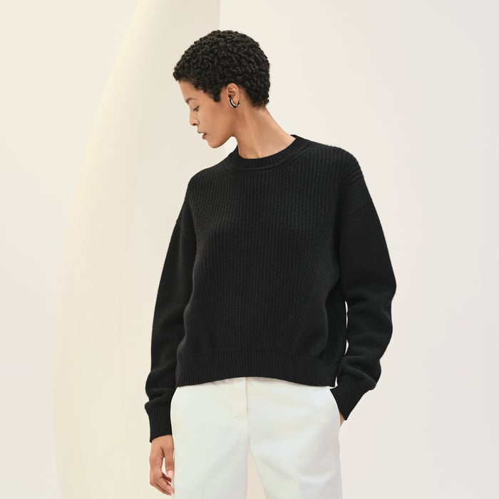 Noir Cashmere Long-sleeve Sweater