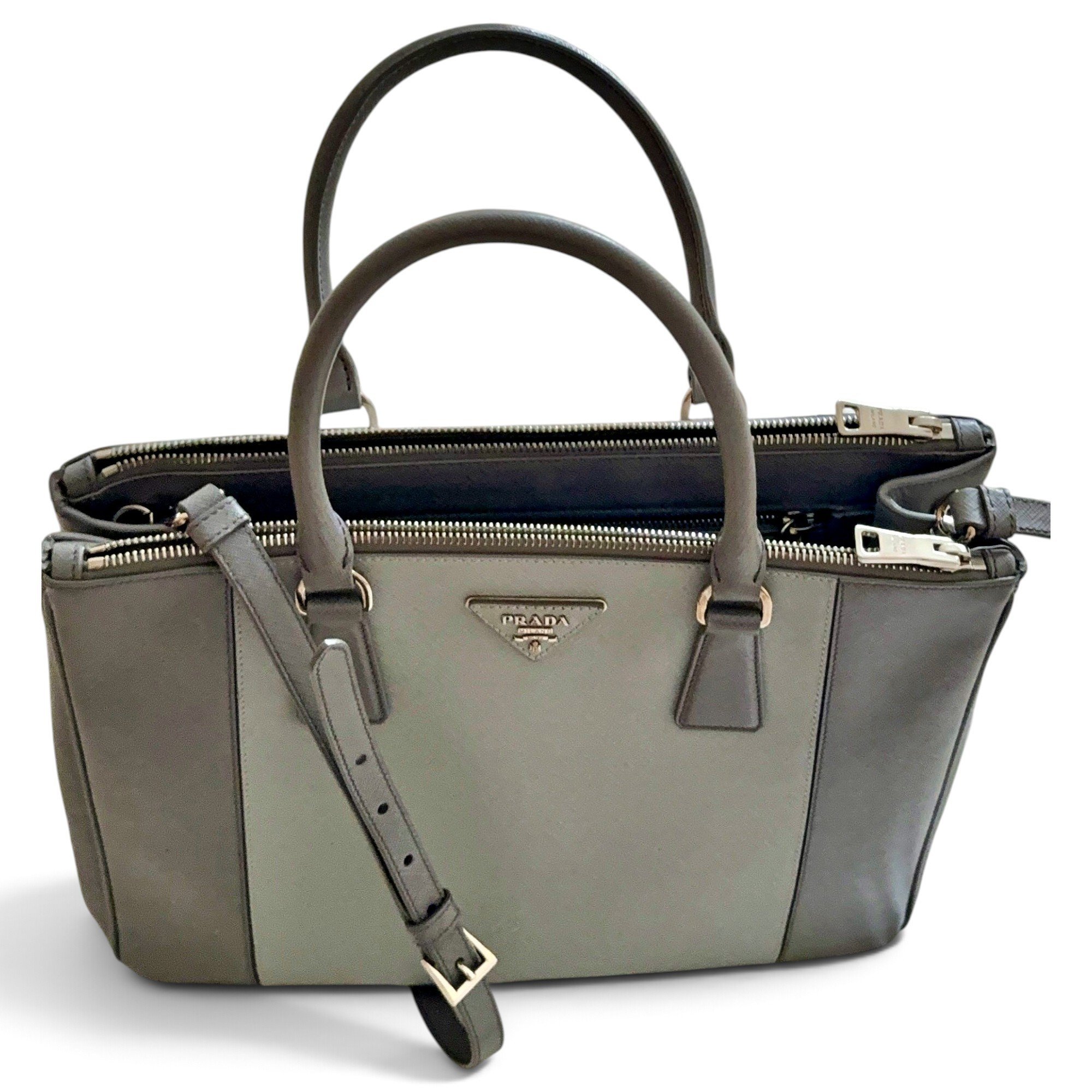 Double leather tote