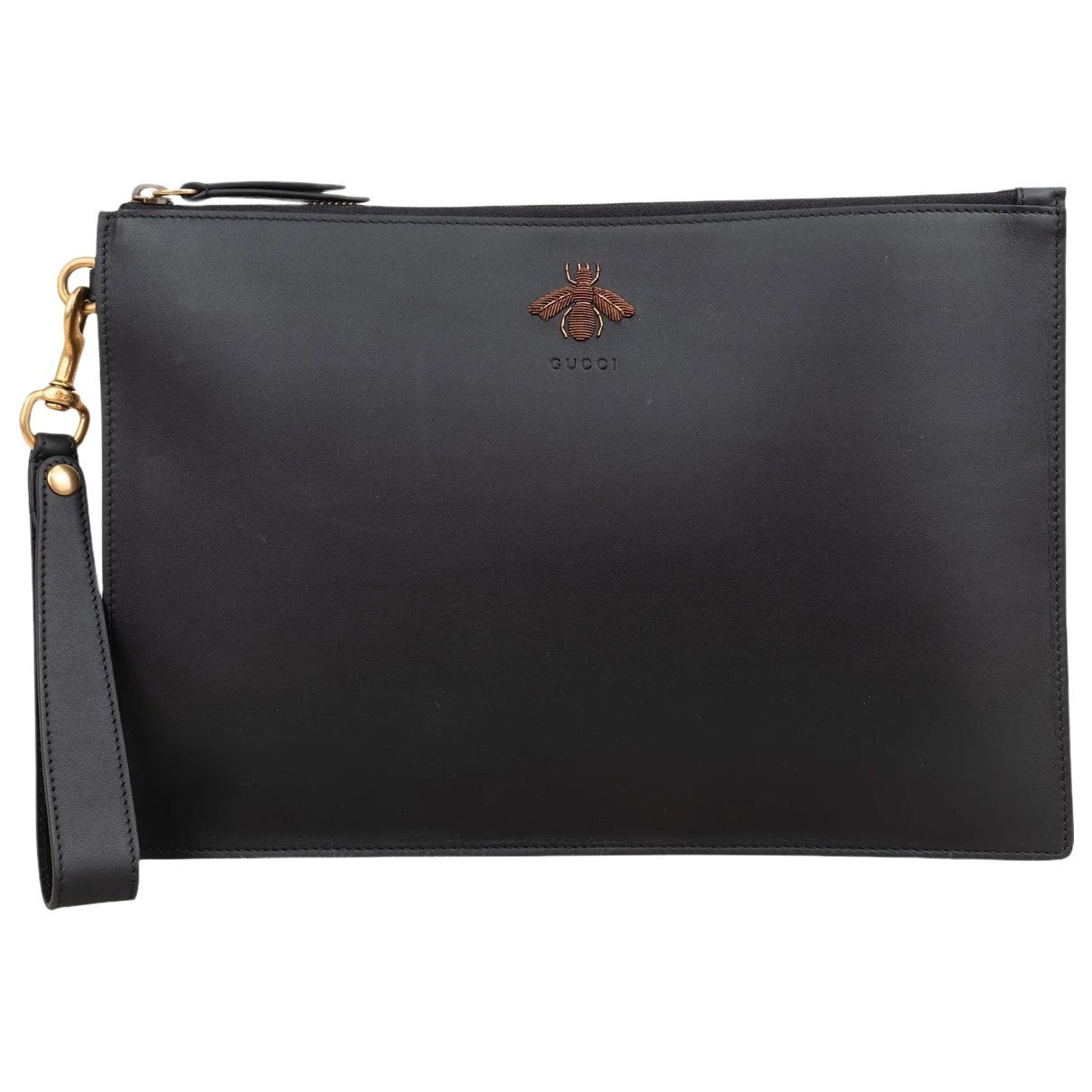 Leather clutch bag
