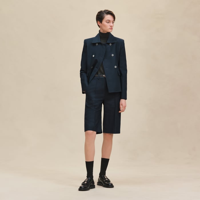 Bleu Céleste Short Pea Coat