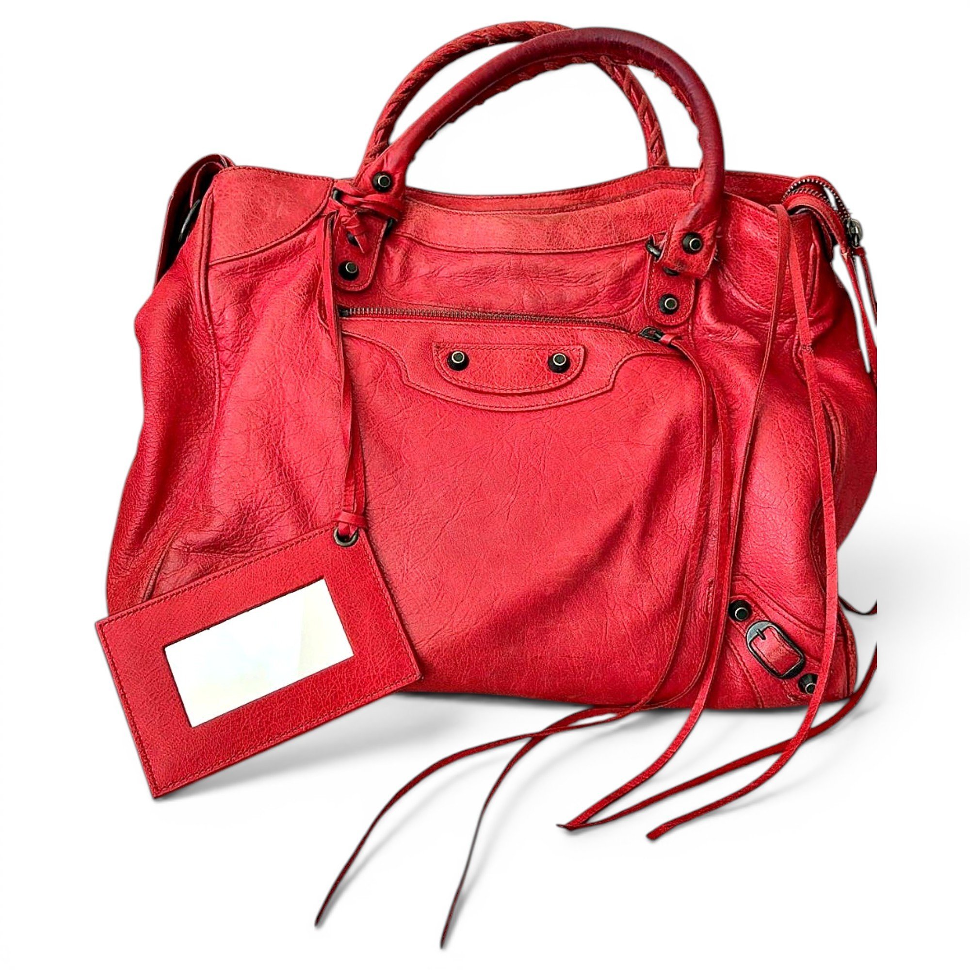 City leather handbag