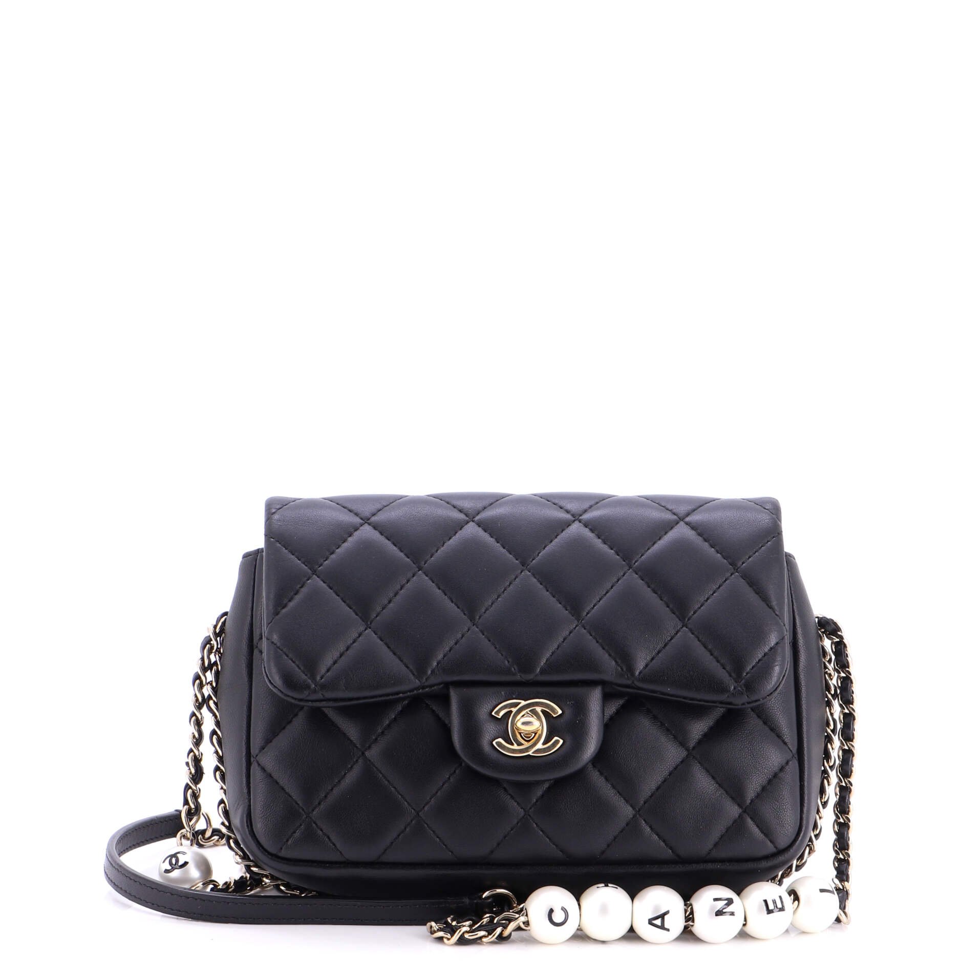 My Precious Pearls Chain Flap Bag Quilted Lambskin Medium