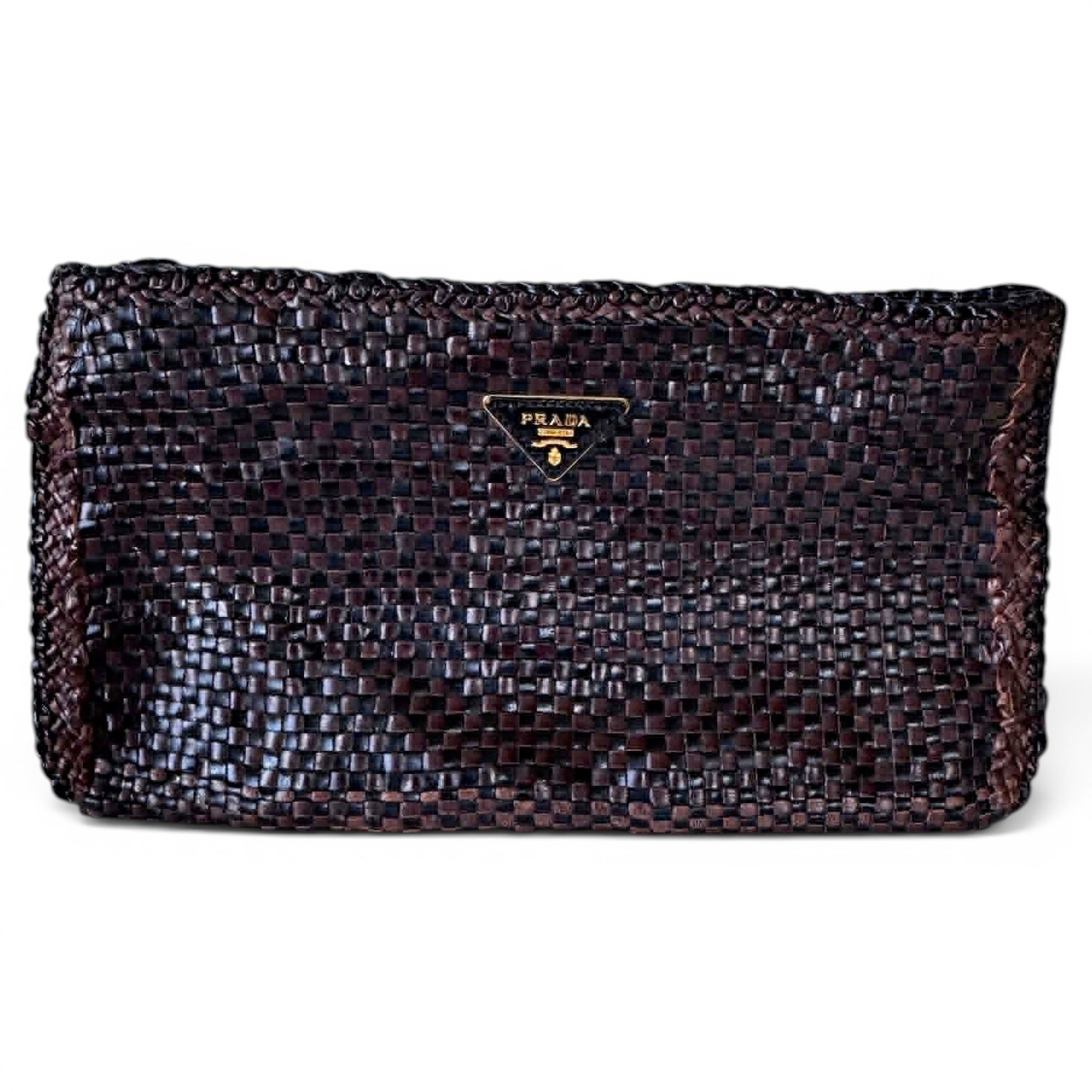 Leather clutch bag