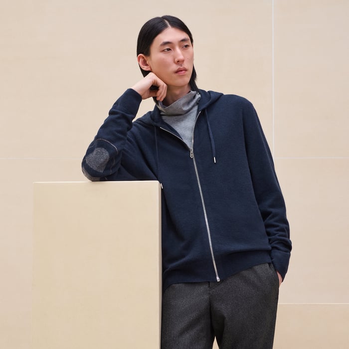 Marine Cashmere "Maillon Chaine d'Ancre" Hooded Jacket