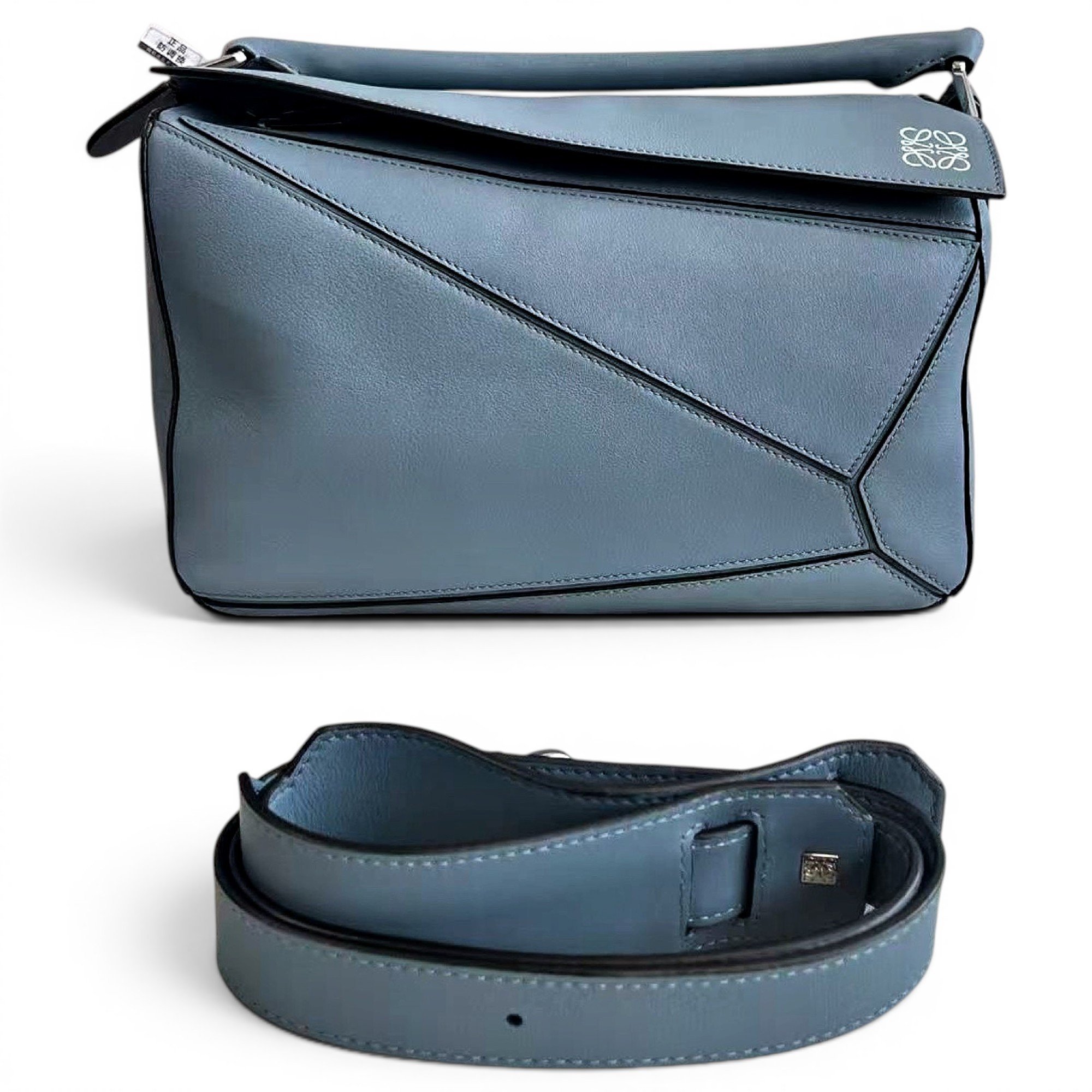 Puzzle leather handbag