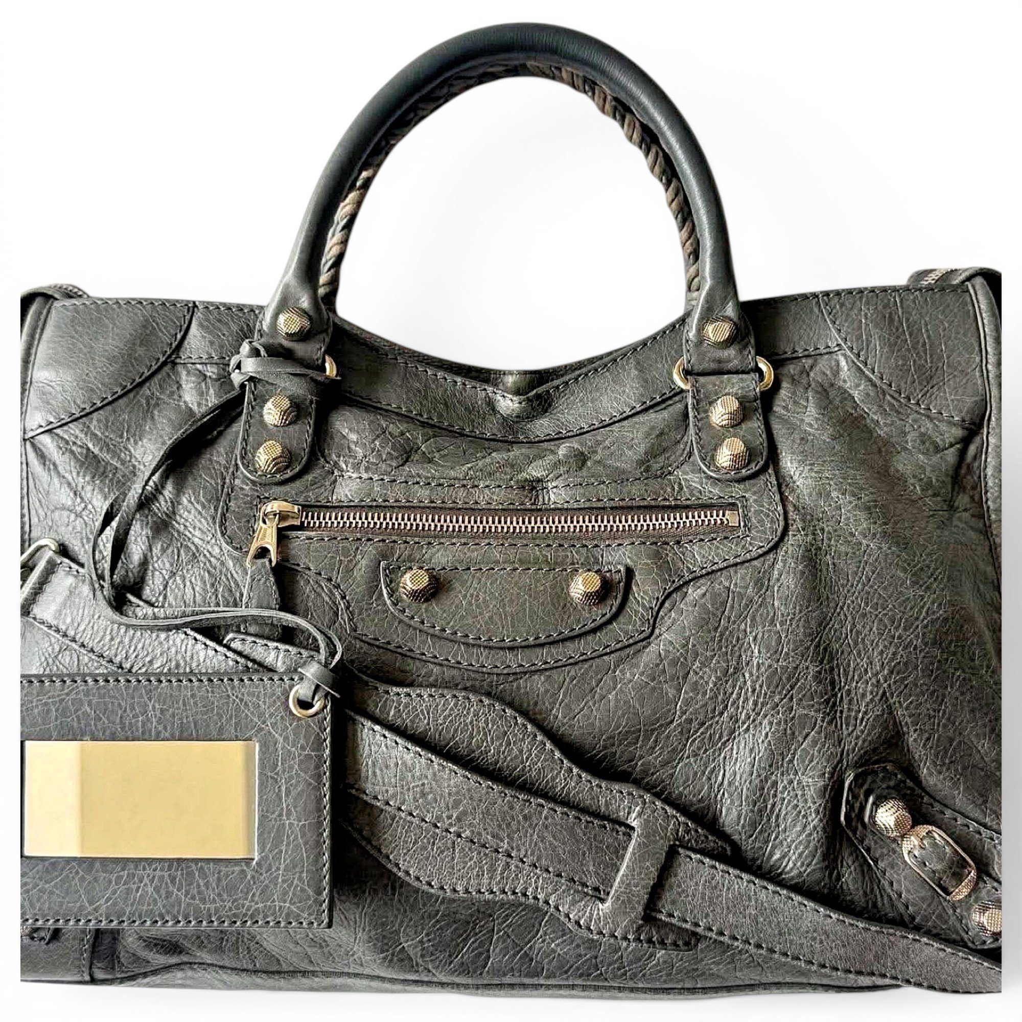 City leather handbag