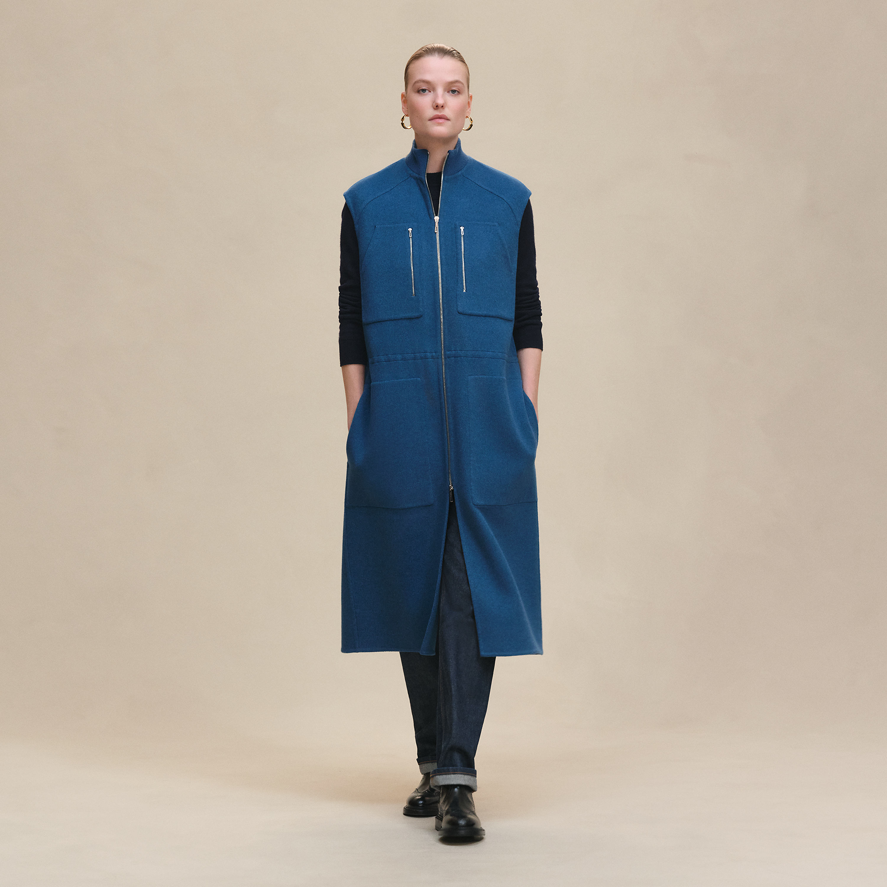 Long bomber vest