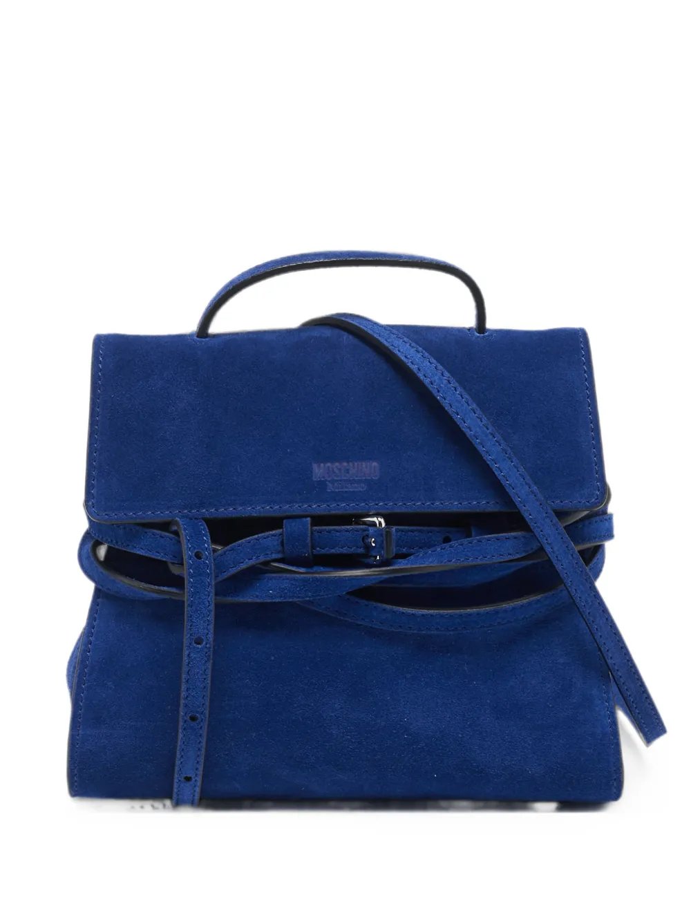 Moschino Tie Me suede mini bag